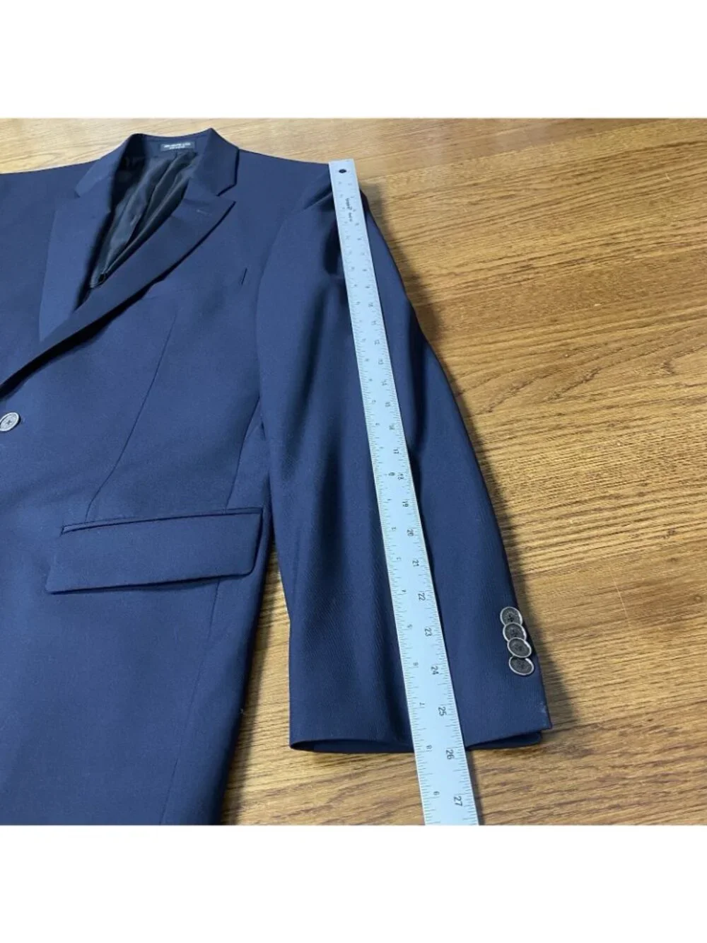 John Varvatos Explorer Travel Blazer Men 42L Single Needle Wool Navy Blue Twill